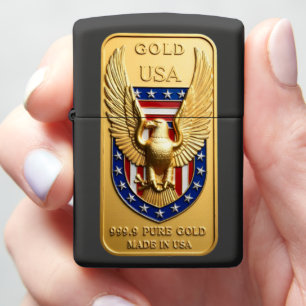 Patriotic American Eagle Gold Bullion Zippo Lighter