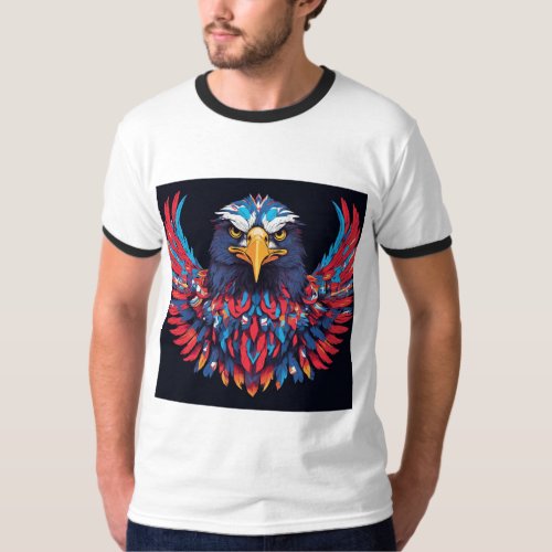 Patriotic American Eagle Graphic Rangler Tee T_Shirt
