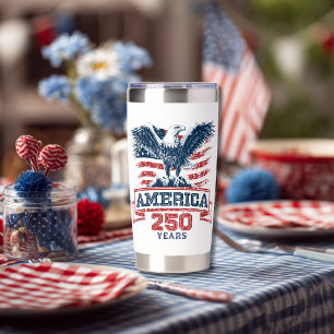 Patriotic American Eagle Happy 250th Anniversary Insulated Tumbler