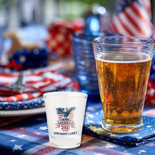 Patriotic American Eagle Happy 250th Anniversary Shot Glass