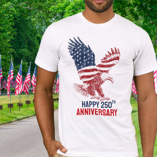 Patriotic American Eagle Happy 250th Anniversary T-Shirt