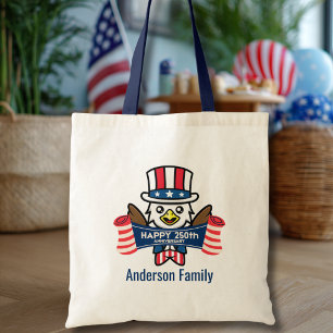 Patriotic American Eagle Happy 250th Anniversary Tote Bag
