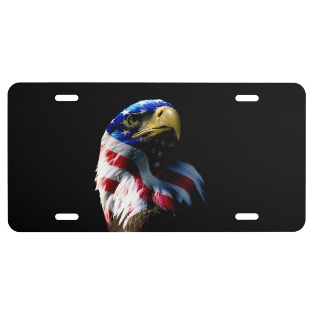 Patriotic American Eagle License Plate (Front)