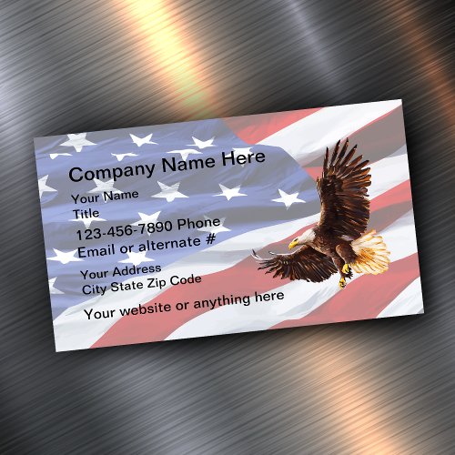 Patriotic American Eagle Magnetic Business Card