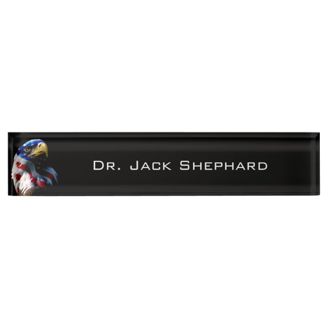 Patriotic American Eagle Name Plate (Front)