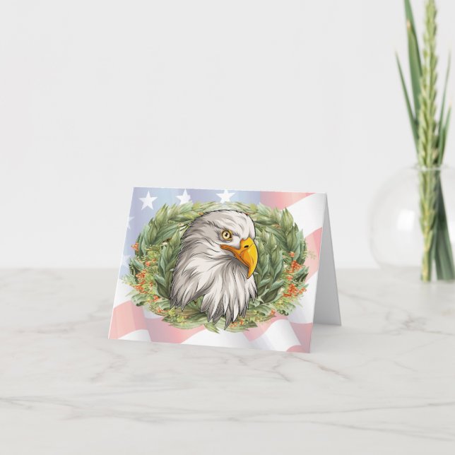 Patriotic American Eagle Note Card (Front)
