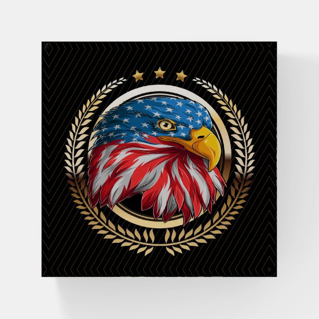 Patriotic American Eagle  Paperweight (Front)