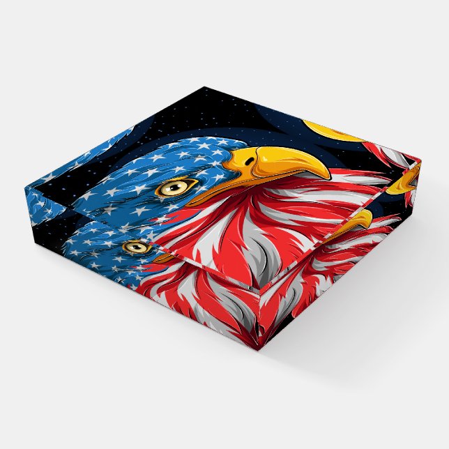 Patriotic American Eagle  Paperweight (Angled)