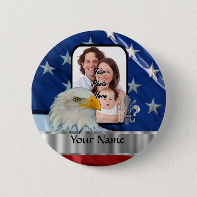 Patriotic American eagle Pinback Button (Front)