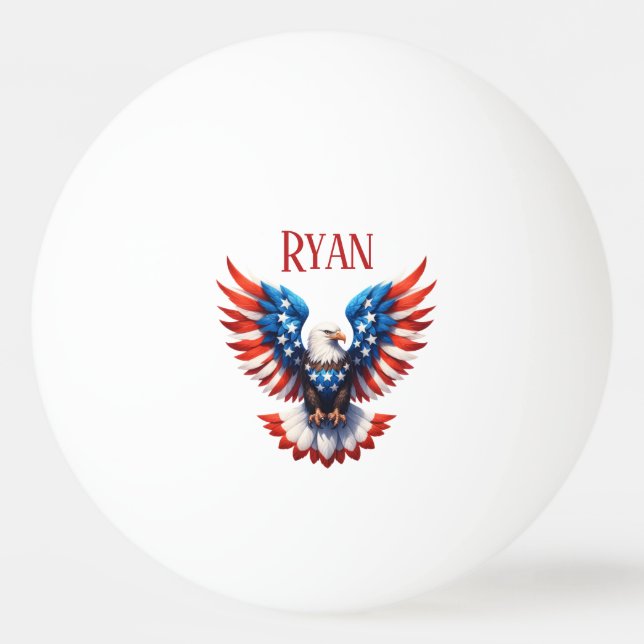 Patriotic American Eagle Ping Pong Ball (Front)