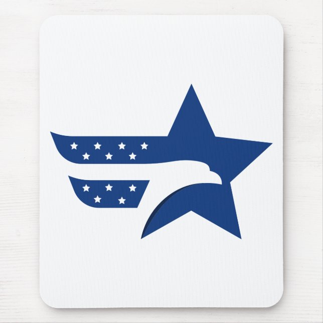 Patriotic American Eagle Star Mouse Pad (Front)