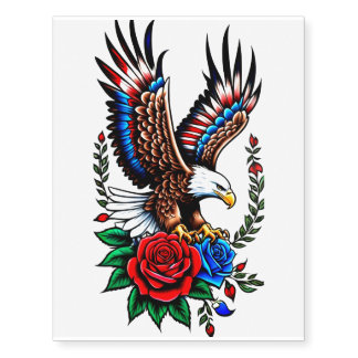 Patriotic American Eagle Temporary Tattoos