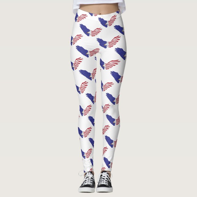 Patriotic American Eagle Thunder_Cove Leggings (Front)