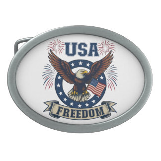 Patriotic American Eagle USA Freedom Belt Buckle