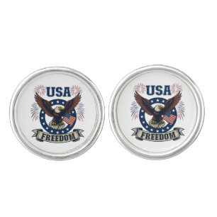 Patriotic American Eagle USA Freedom Cufflinks