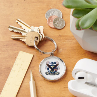 Patriotic American Eagle USA Freedom Keychain