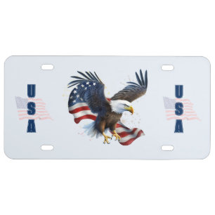 Patriotic American Eagle USA License Plate