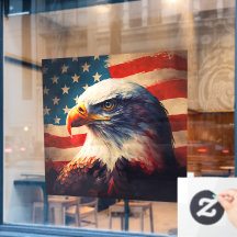 Patriotic American Eagle USA Red White Blue Flag