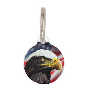 Patriotic/American/eagle/USA Round Pet Tag