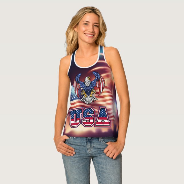 Patriotic American Eagle Women's Tank Top (Front Full)