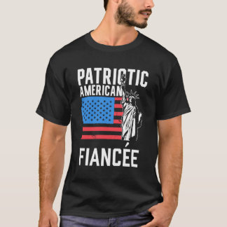 Patriotic American Fiancã©E Us Patriot Usa America T-Shirt