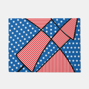 Patriotic American fireworks Doormat