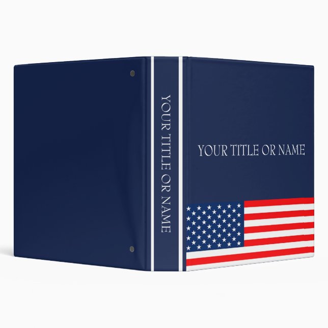 Patriotic American Flag 3 Ring Binder (Background)
