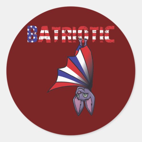 Patriotic American Flag 4ht Of July Bat American Classic Round Sticker