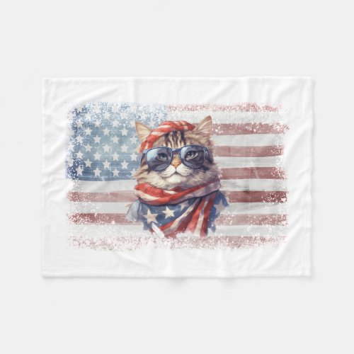 Patriotic American flag 4th July independence day Fleece Blanket