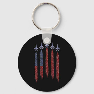 Patriotic American Flag 4th July Independence Day  Keychain