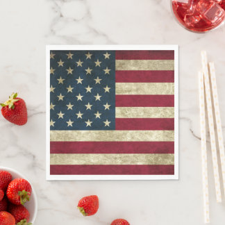 Patriotic American Flag 4th July Independence Day Napkins