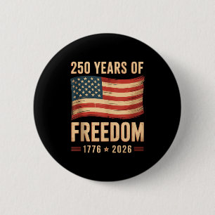 Patriotic american flag 4th of july 250 anniversar button
