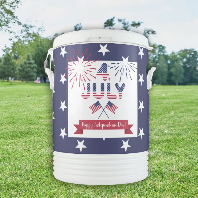Patriotic American flag 4th of July bbq Beverage Cooler (Creator Uploaded)
