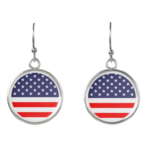 Patriotic American flag 4th of July drop earrings