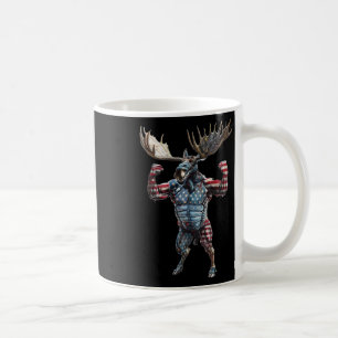 Patriotic American Flag 4th Of July Funny Moose Hu Coffee Mug