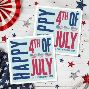 Patriotic American Flag 4th Of July Party Napkins