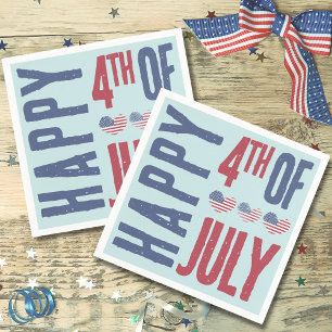 Patriotic American Flag 4th Of July Party Napkins