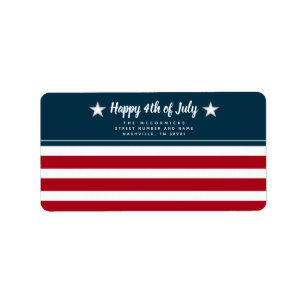 Patriotic American Flag 4th of July Return Address Label