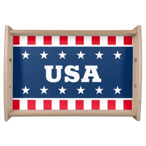 Patriotic American flag 4th of July serving tray