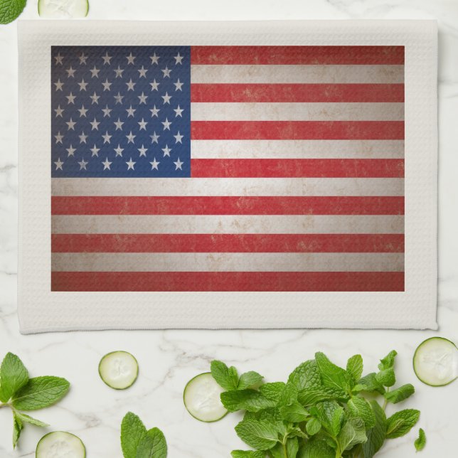 Patriotic American Flag 50 Stars Towel (Folded)