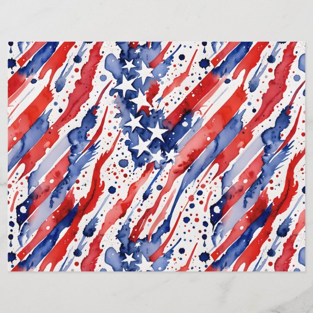 Patriotic American Flag Abstract Paint Splash (Front)