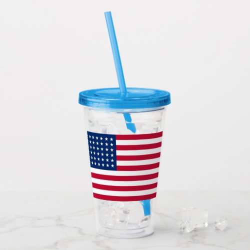 Patriotic American Flag Acrylic Tumbler