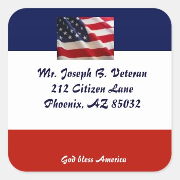 Patriotic American Flag Address Label by CookerBoy at Zazzle