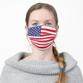 Patriotic American Flag Adult Cloth Face Mask (Worn)
