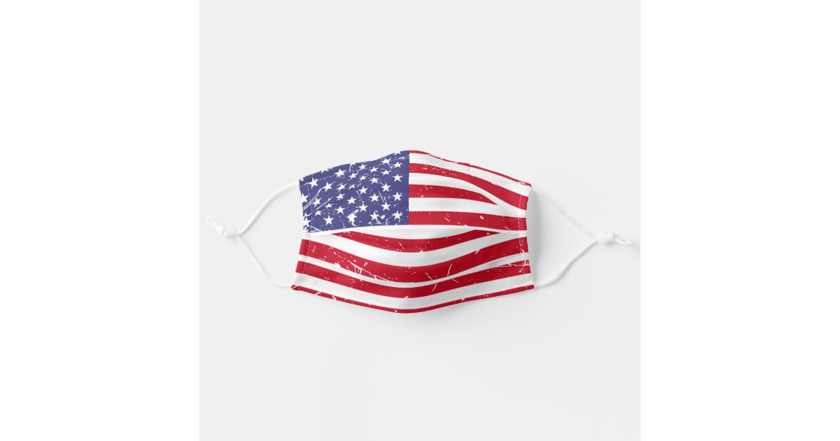 Patriotic American Flag Adult Cloth Face Mask | Zazzle