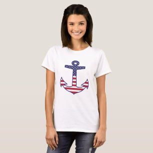 Patriotic American Flag Anchor Nautical T-Shirt