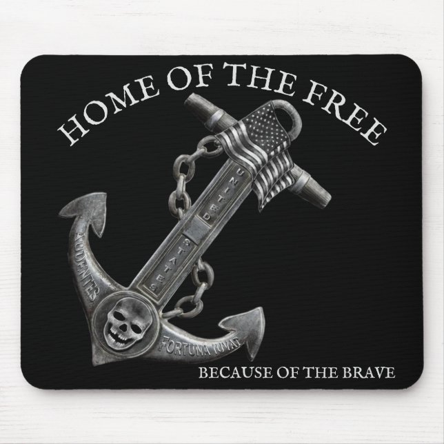 Patriotic American flag anchor pirate nautical  Mouse Pad (Front)