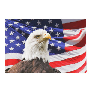 Patriotic American Flag and American Eagle  Placemat
