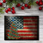 Patriotic American Flag And Christmas Tree Holiday Card at Zazzle