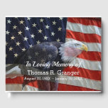 Patriotic American Flag and Eagle Guest Book